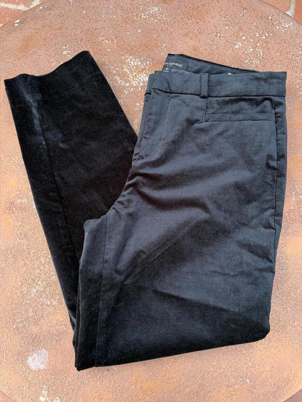 NWT Banana Republic mis rose sloan black velvet pants sz 6 #velvet #luxury